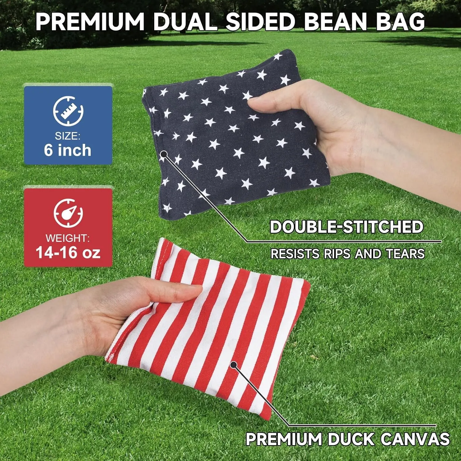 Cornhole Board Set with Carrying Bags & 8 Bean Bags Corn Hole Boards Bean Toss Game for Adults Family Outdoor Lawn Outside Backyard Games