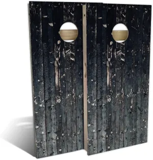 Country Living Black Plank Cornhole Boards, Choose Your Size and Accessories - Includes 2 Boards, 8 Bags and More