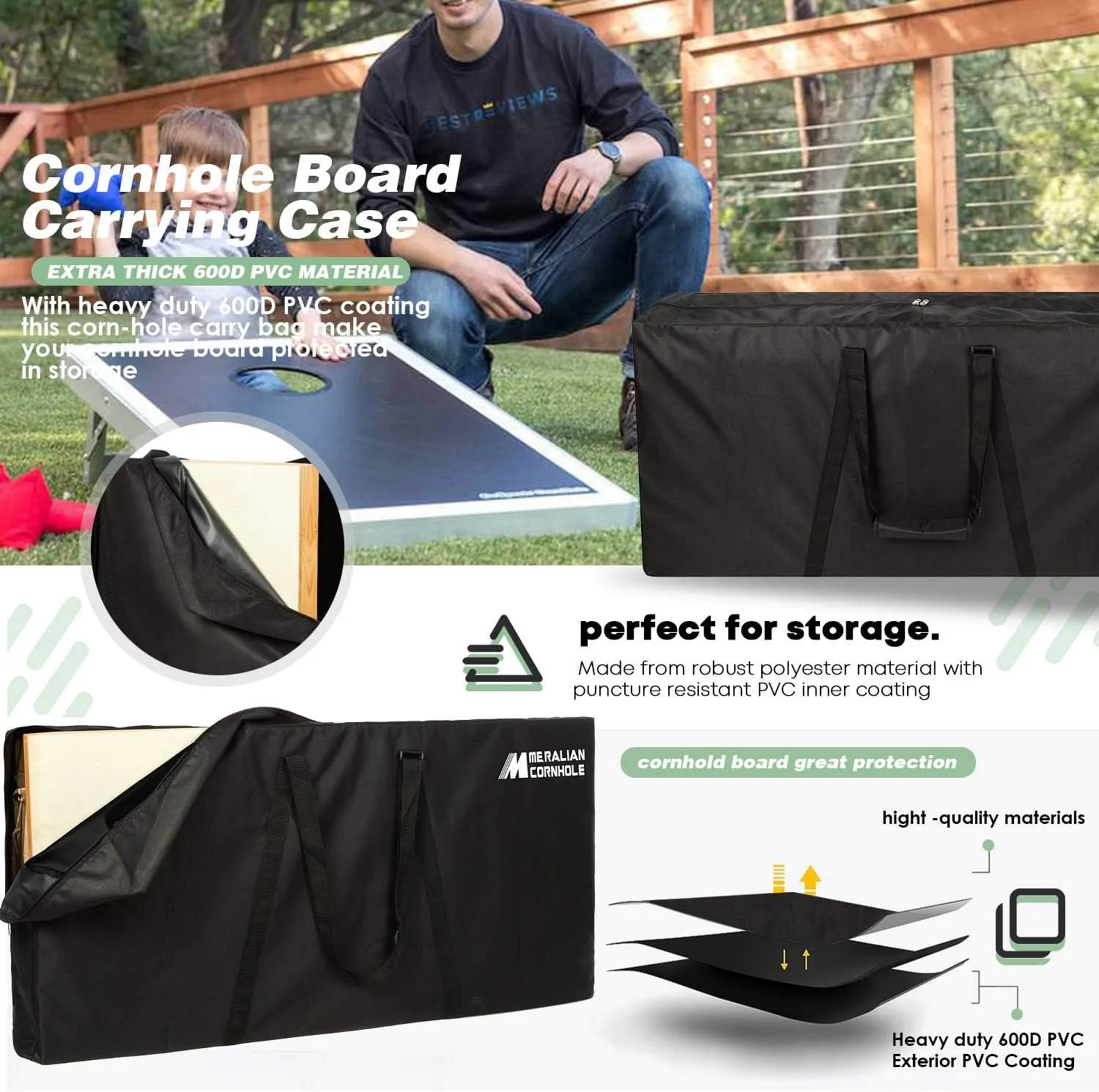 Country Living Black Plank Cornhole Boards, Choose Your Size and Accessories - Includes 2 Boards, 8 Bags and More