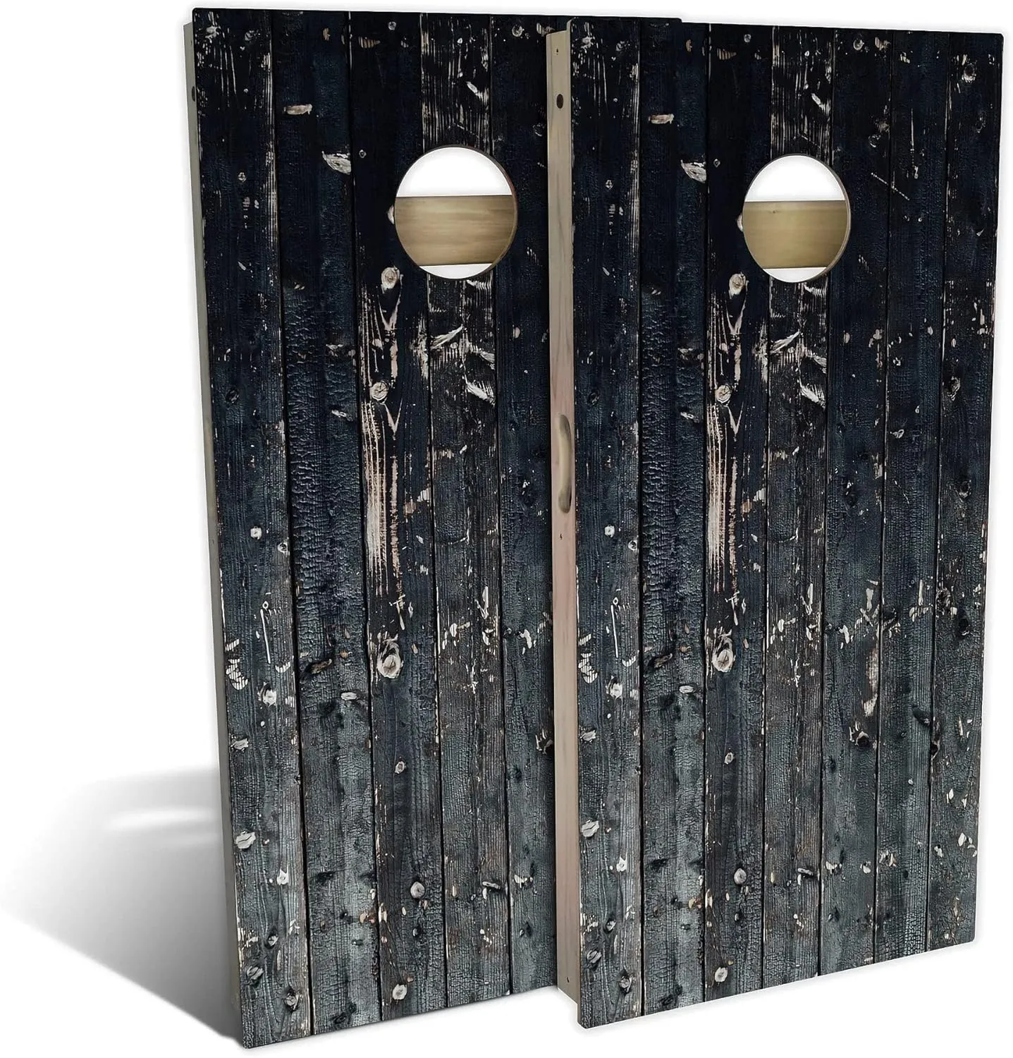 Country Living Black Plank Cornhole Boards, Choose Your Size and Accessories - Includes 2 Boards, 8 Bags and More