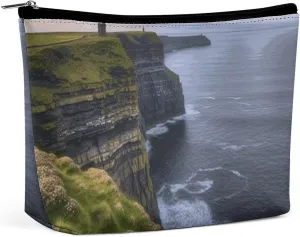 County Clare The Cliffs Travel Makeup Bag Large Toiletry Bag for Women Waterproof Cosmetic Bags for Purse Portable Makeup Organizer Bags Cute Zipper Pouch Cosmetic Pouch Funny Travel Makeupbag