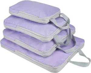 COVAX 4 Set Compression Packing Cubes, Travel Luggage Organizers and Storage Packing Cubes (Purple)