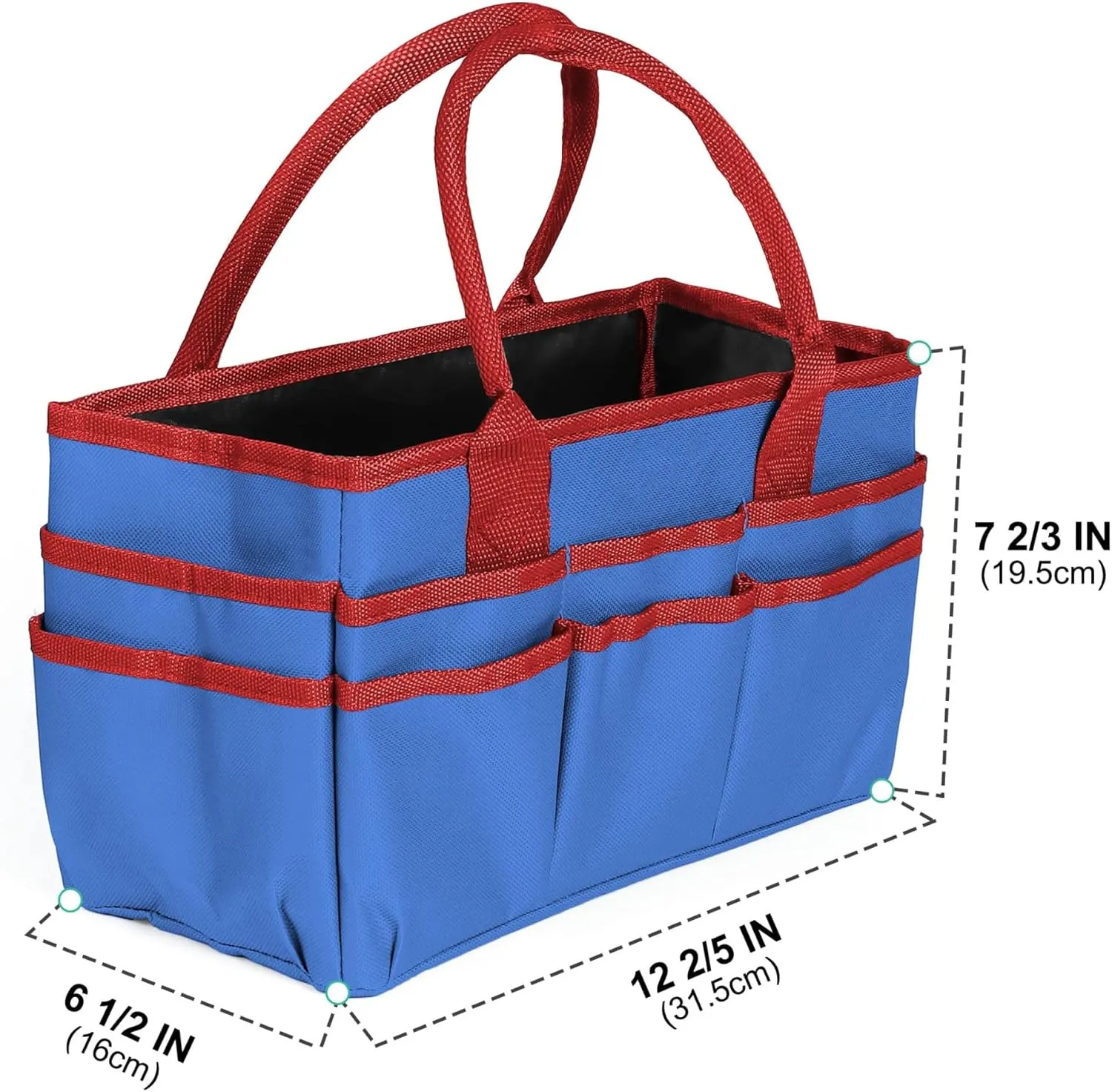 Craft and Art Tote - 600D Blue Nylon Fabric Art Sewing Organizer Bag with Pockets, for Craft, Scrapbooking, and Office Supplies Storage(C)