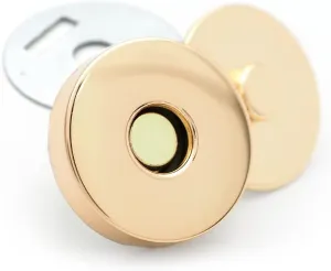 CRAFTMEMORE Magnetic Snap Buttons Quality Strong Clasp for Purse Sewing Handbags Closures 6 Pack MNL (18mm, Gold)