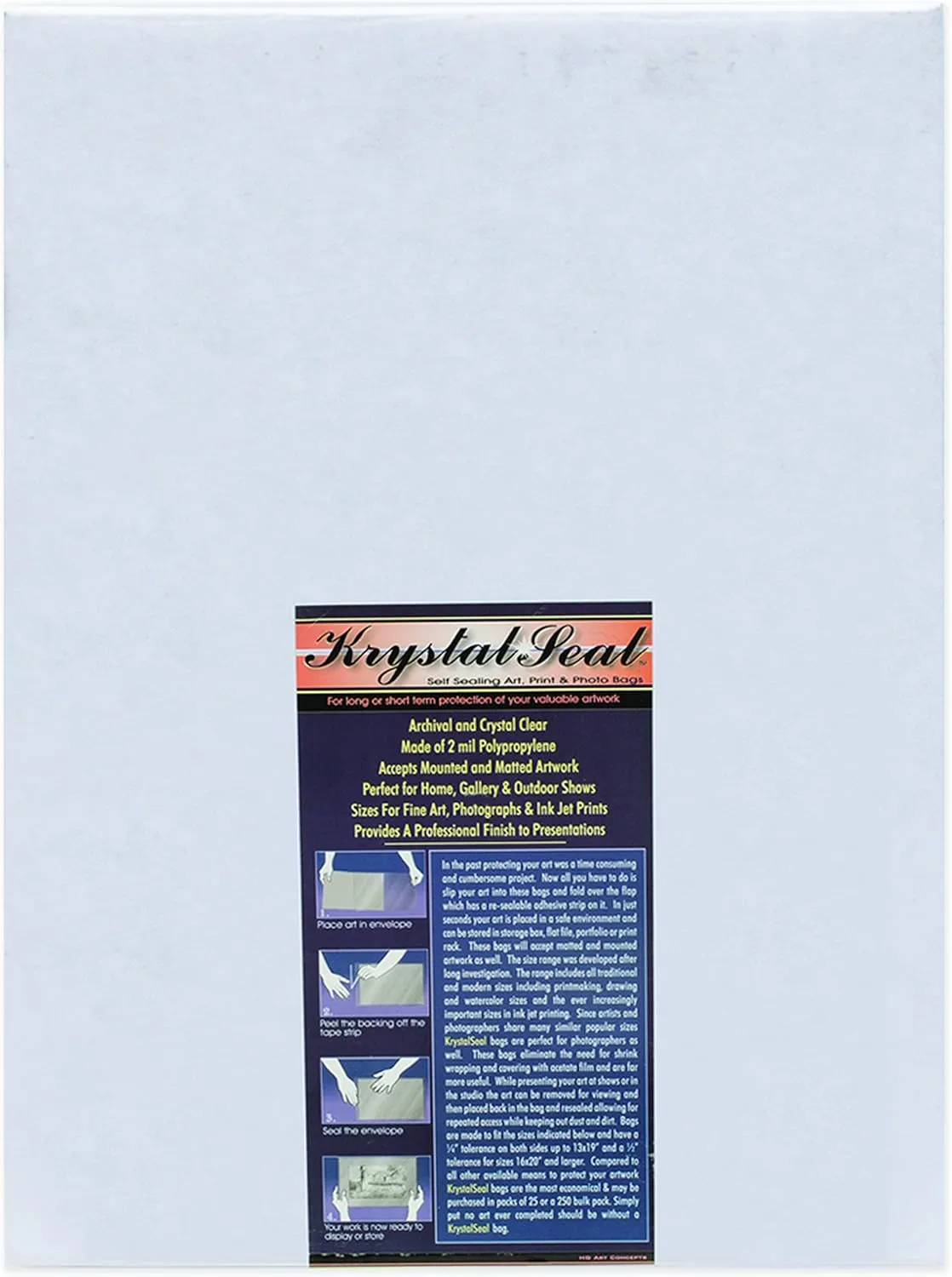 Creative Mark Krystal Seal ATC Art and Photo Bags - 6 x 8"- Pack of 250 - Archival Polyethylene Sealing Bags for Paintings, Artwork and Photo Storage