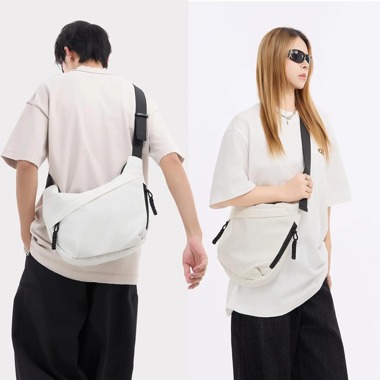 Crescent Bag for Women Men Luna Crossbody Hobo Bags Nylon Moon Dumpling Bag Adjustable Shoulder Lightweight