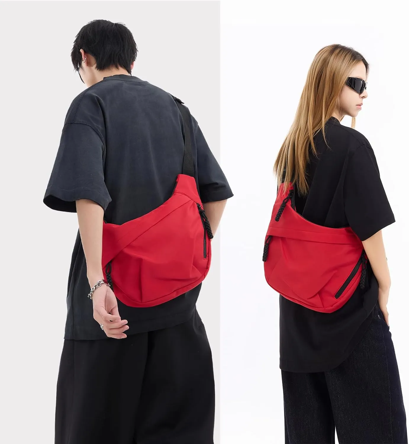 Crescent Bag for Women Men Luna Crossbody Hobo Bags Nylon Moon Dumpling Bag Adjustable Shoulder Lightweight