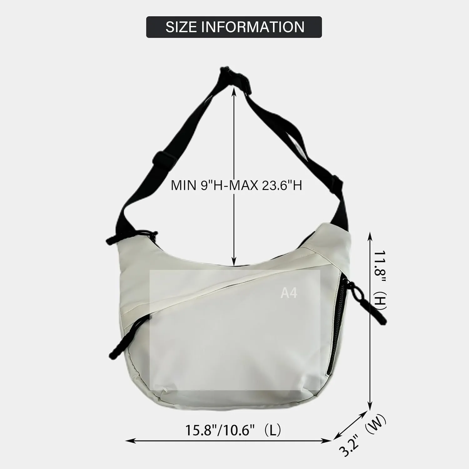 Crescent Bag for Women Men Luna Crossbody Hobo Bags Nylon Moon Dumpling Bag Adjustable Shoulder Lightweight