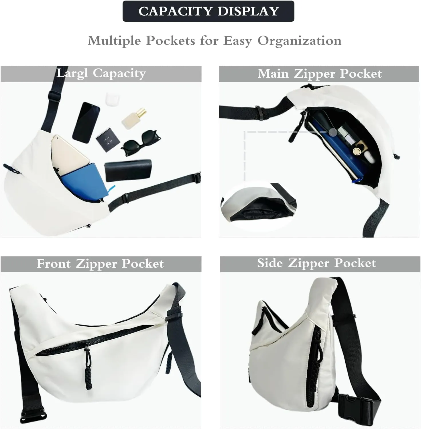 Crescent Bag for Women Men Luna Crossbody Hobo Bags Nylon Moon Dumpling Bag Adjustable Shoulder Lightweight