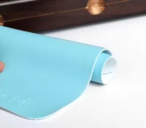 Crocodile Patterned Leather Soft Waterproof Synthetic Fabric Material,Vinyl Faux Leather Sheets,Durable,Replacement Renovate for Car,Furniture, Sofa (Light Blue,39x50 inch)