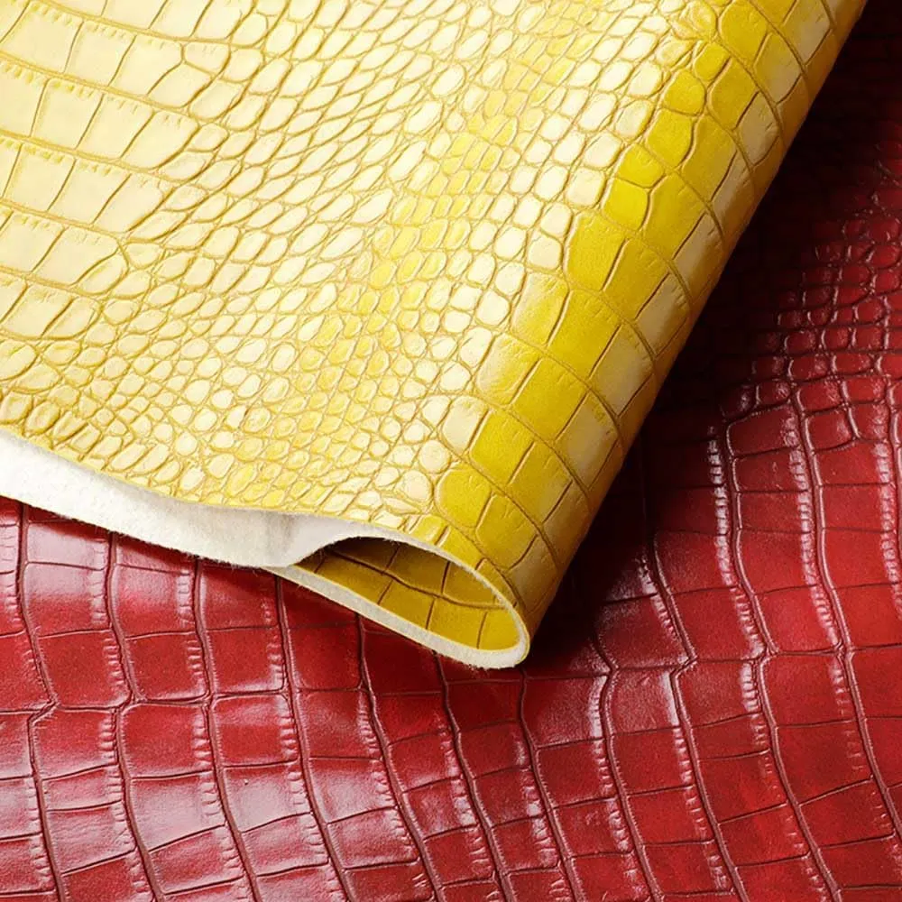 Crocodile Patterned Leather Soft Waterproof Synthetic Fabric Material,Vinyl Faux Leather Sheets,Durable,Replacement Renovate for Car,Furniture, Sofa (Light Blue,39x50 inch)