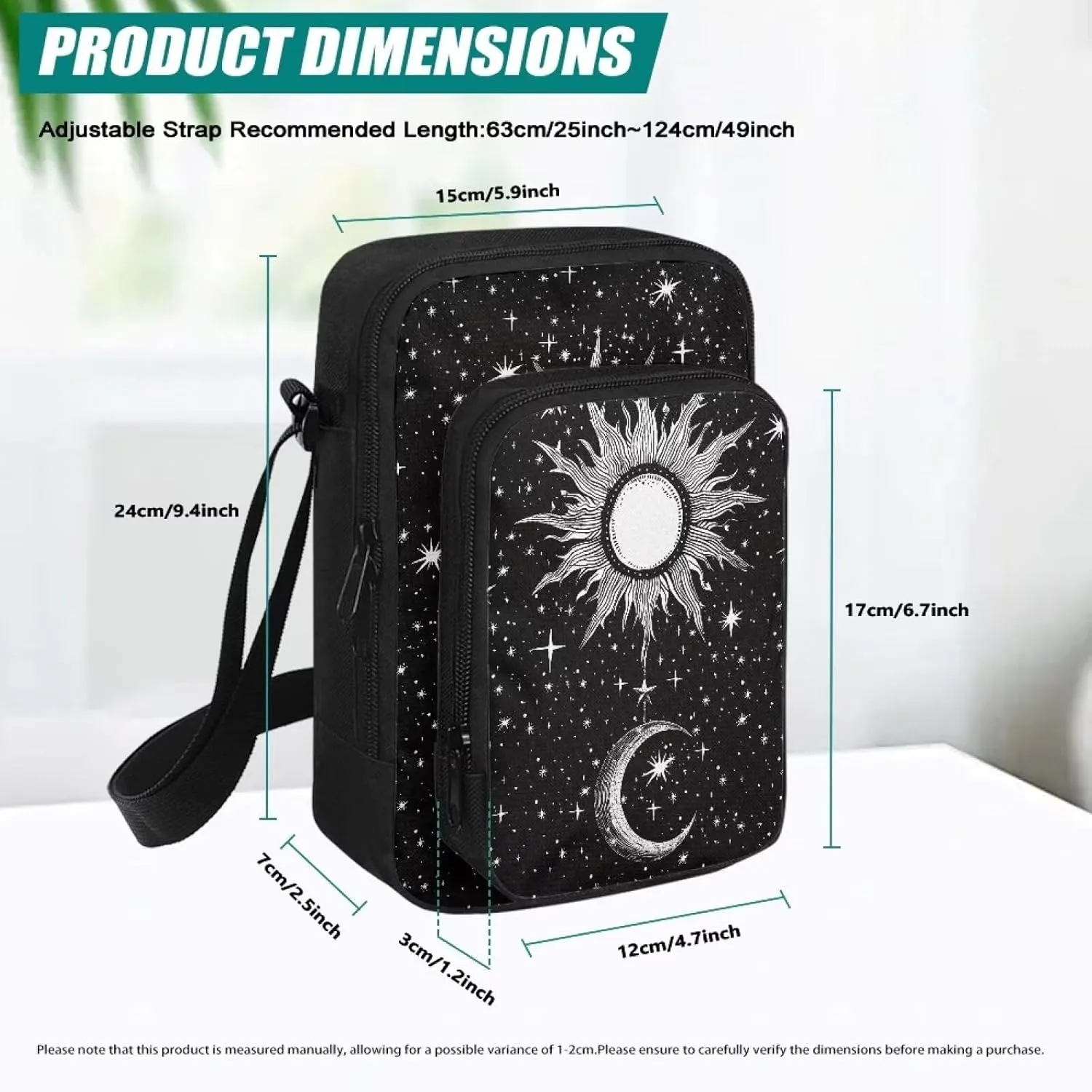 Cross-body Bag for Women Small Purse with Double Layer Zipper Pockets Shoulder Crossbody