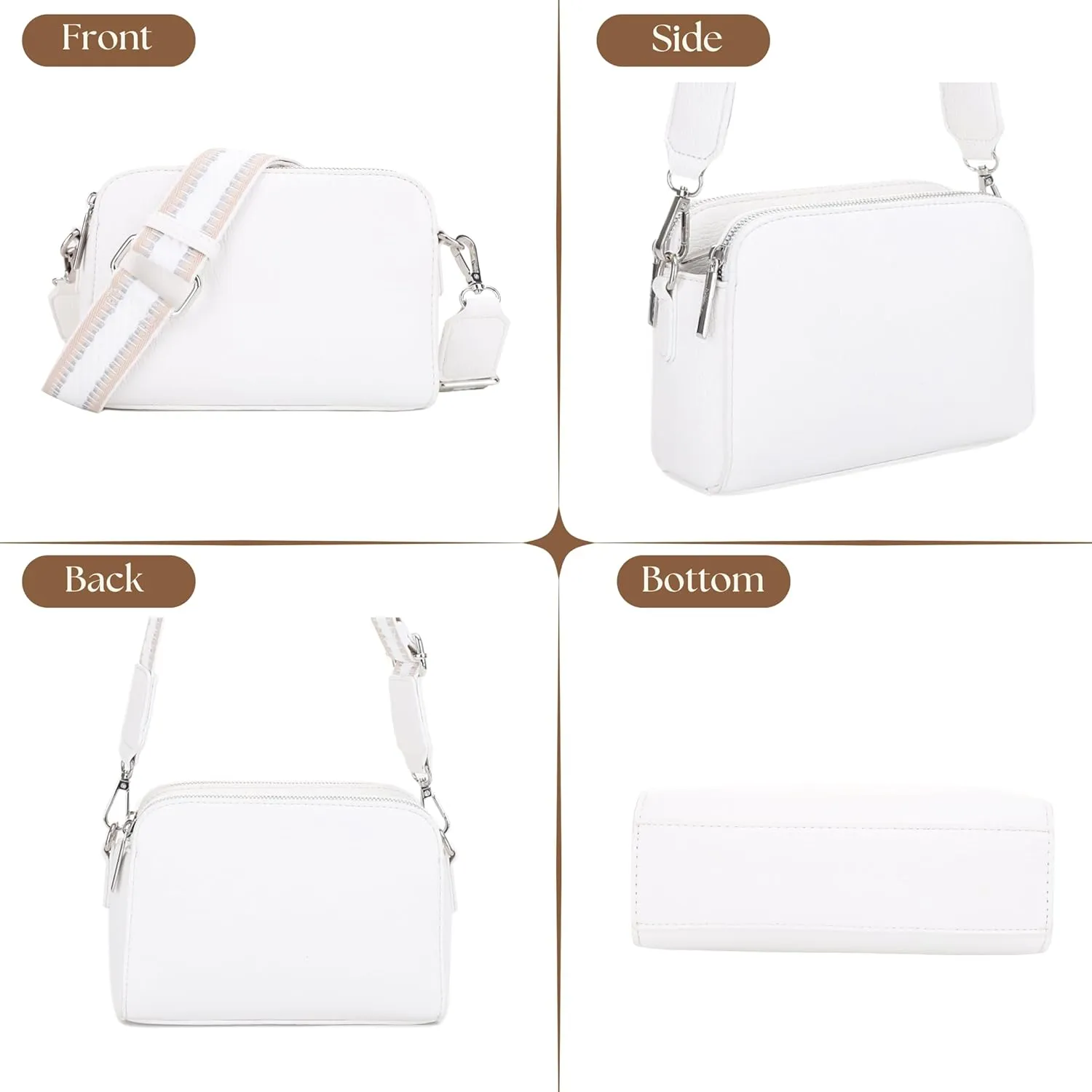 Crossbody Bag for Women Shoulder Bag for Women with Web Strap Camera Bag Handbag for Travel, Work