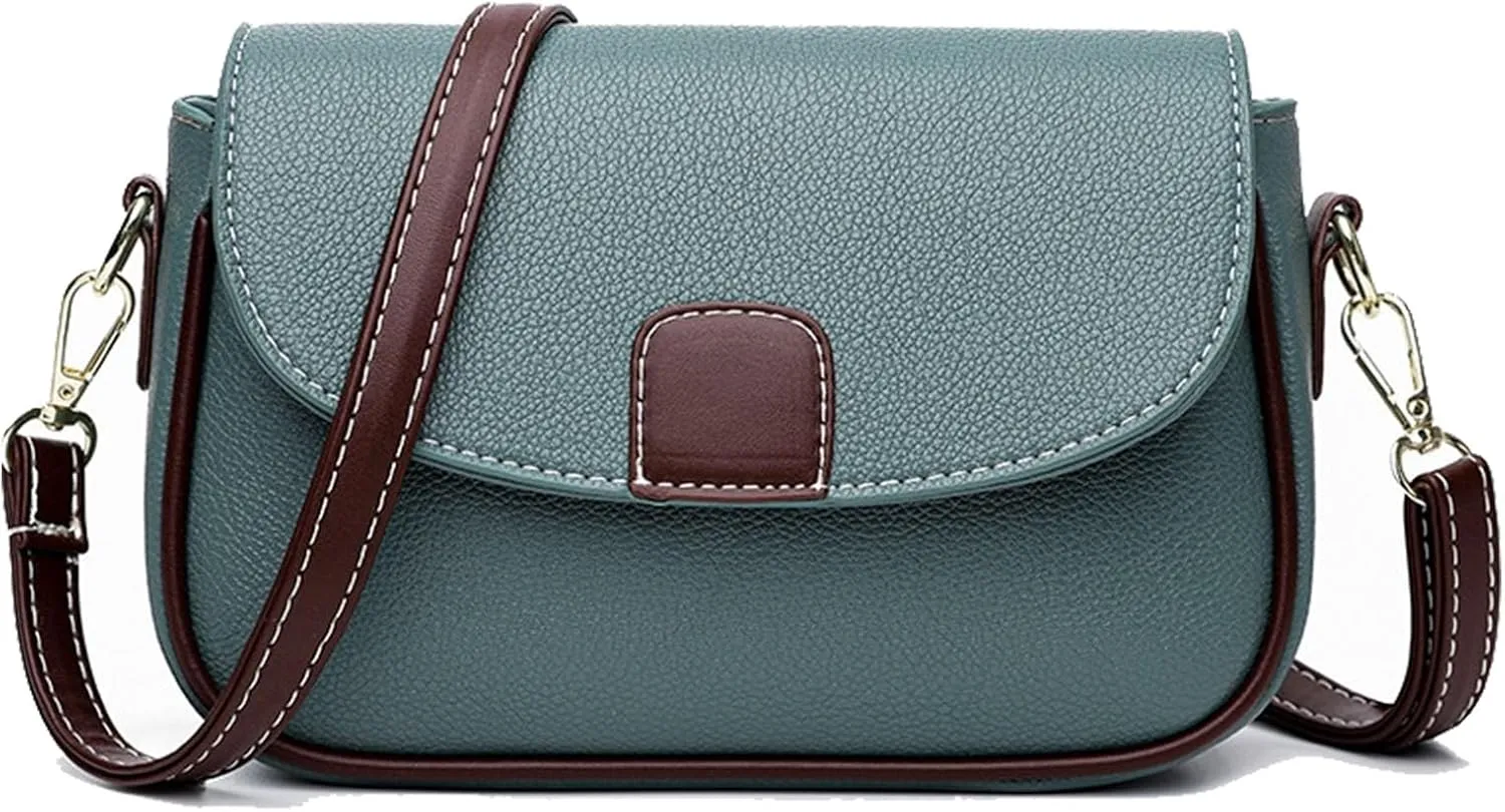 Crossbody Bag for Women Small Leather Classic Style Shoulder Bag with Detachable Strap HandBags Purses with Zipper Closure