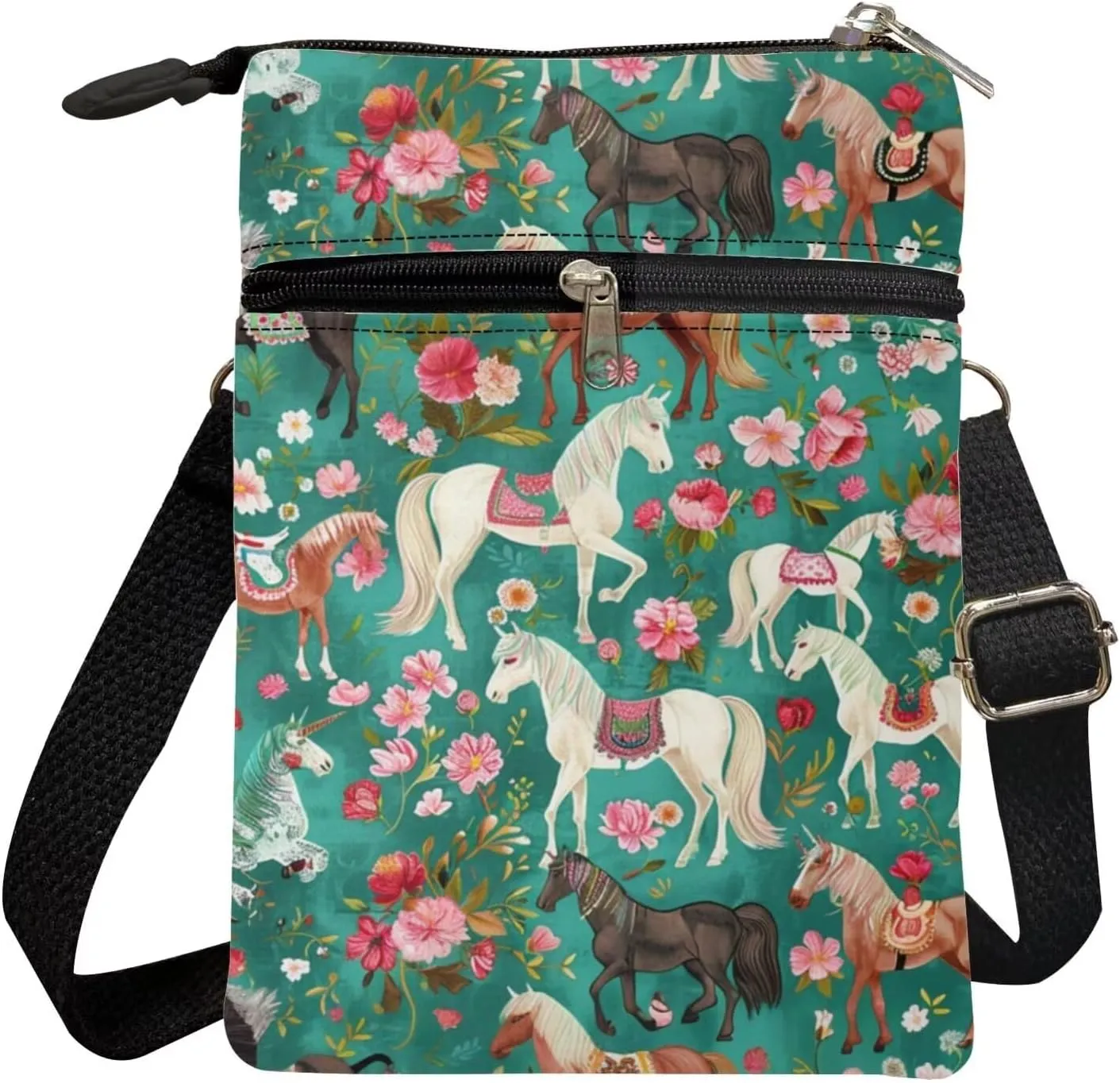 Crossbody Messenger Bag for Women Small Diagonal Bag Canvas Shoulder Bag Wallet Purse