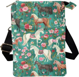 Crossbody Messenger Bag for Women Small Diagonal Bag Canvas Shoulder Bag Wallet Purse
