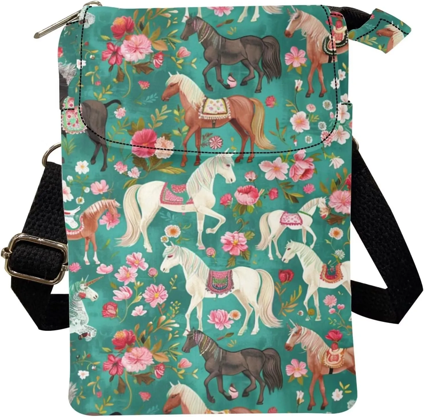 Crossbody Messenger Bag for Women Small Diagonal Bag Canvas Shoulder Bag Wallet Purse