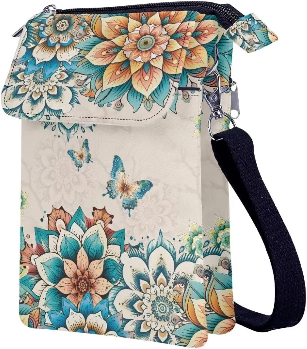 Crossbody Messenger Bag for Women Small Sling Bag Canvas Shoulder Bag Wallet Purse