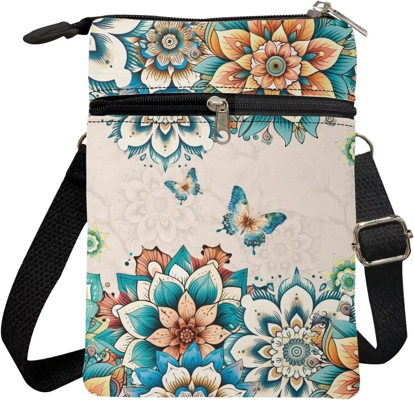 Crossbody Messenger Bag for Women Small Sling Bag Canvas Shoulder Bag Wallet Purse