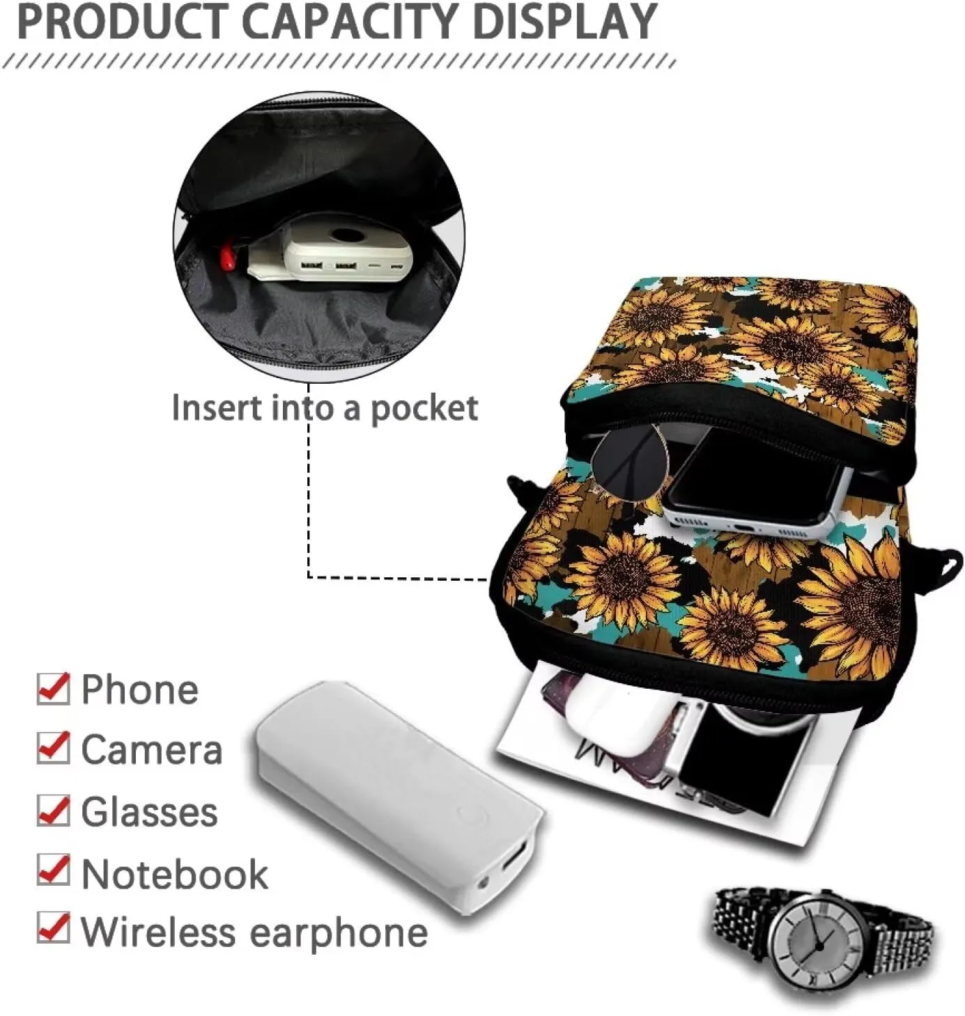 Crossbody Phone Bag Shoulder Arm Bag Cell Phone Purse Key Holder Credit Card Organiser Wallet