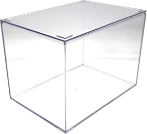 Crystal Clear Hard Plastic Display Case for Collectibles, Clear Gift Box for Party Favors, 12 1/2" L x 8 1/2" W x 8 1/2" H, 4 Boxes, Made in USA