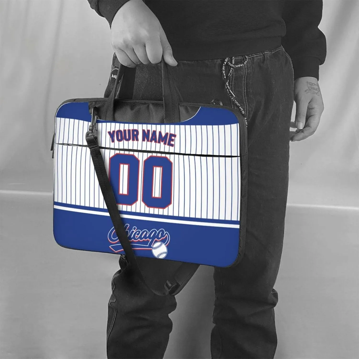 Custom Laptop Bag Baseball Fans Gifts Custom City Classic Laptop Shoulder Bag Briefcase Protective Messenger Bag