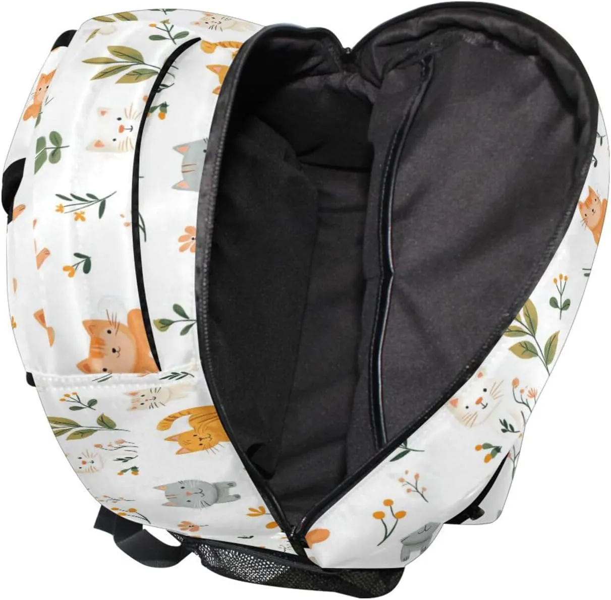 Cute Backpack for Men and Women Waterproof Backpack with Chest Strap Gift Men & Women Cartoon Sweet Cat White