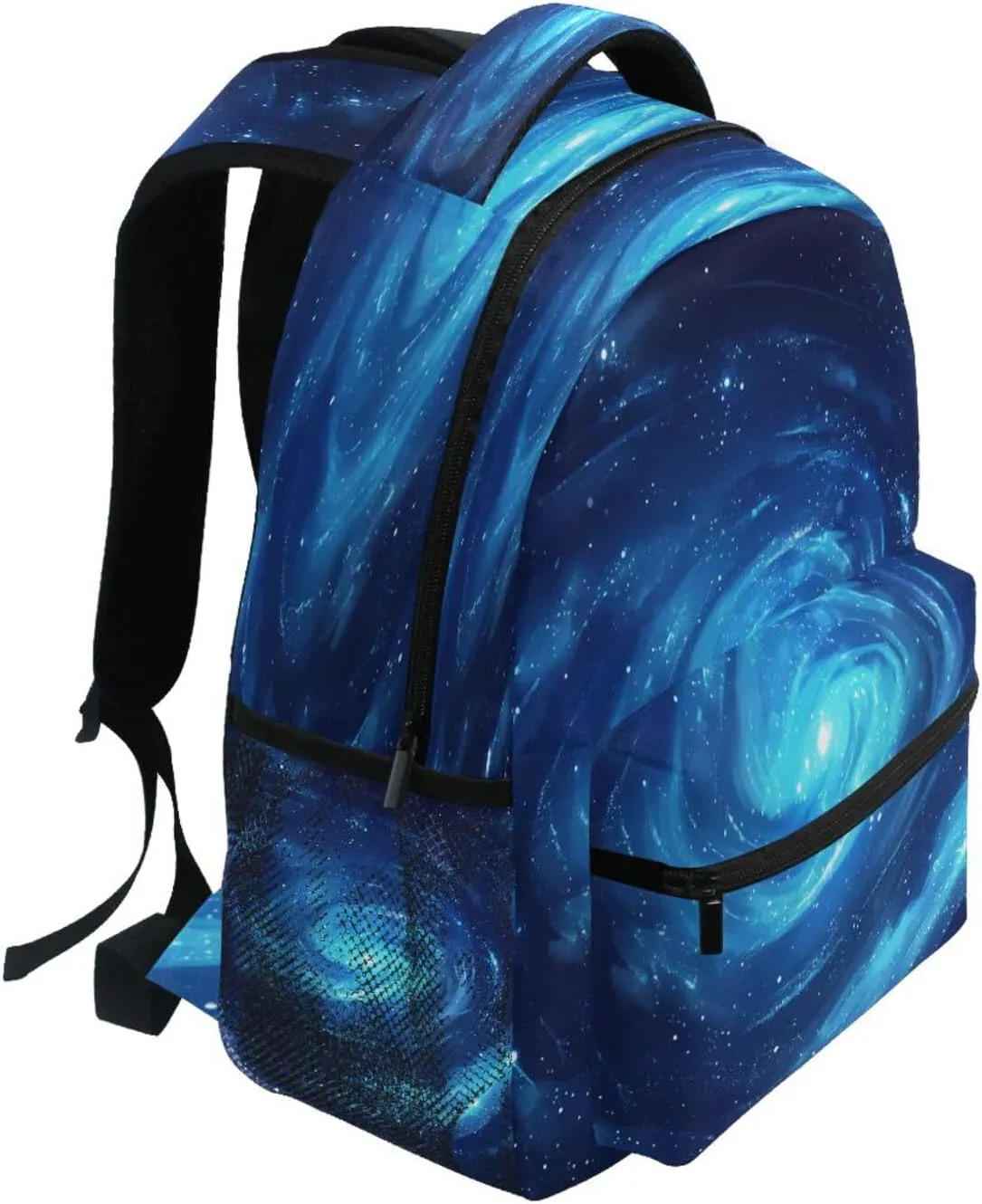 Cute Backpack for Women Men Fashion Diaper Bag Backpack with Chest Strap for Travel Trip Blue Spiral Galaxy