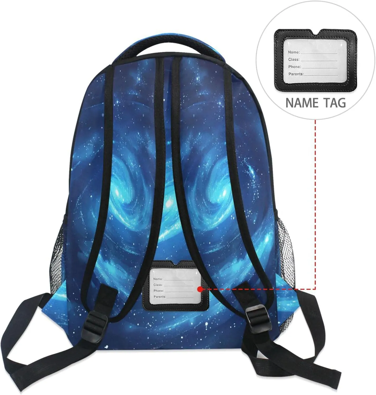 Cute Backpack for Women Men Fashion Diaper Bag Backpack with Chest Strap for Travel Trip Blue Spiral Galaxy