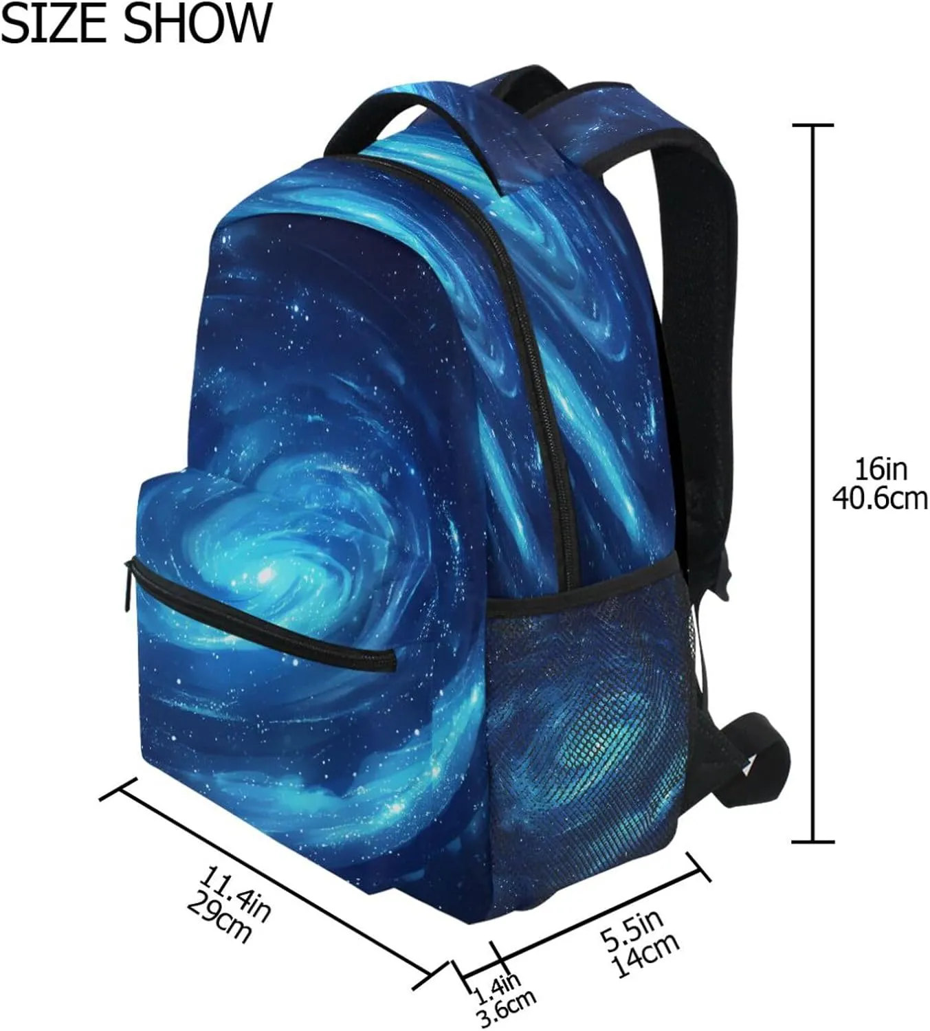 Cute Backpack for Women Men Fashion Diaper Bag Backpack with Chest Strap for Travel Trip Blue Spiral Galaxy