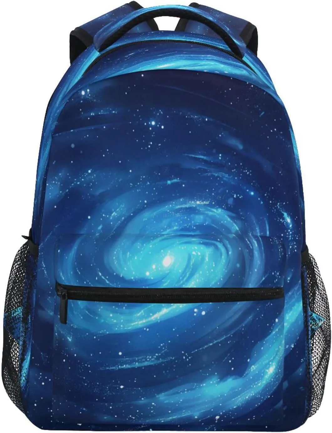 Cute Backpack for Women Men Fashion Diaper Bag Backpack with Chest Strap for Travel Trip Blue Spiral Galaxy