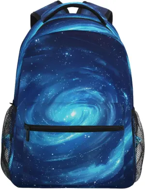 Cute Backpack for Women Men Fashion Diaper Bag Backpack with Chest Strap for Travel Trip Blue Spiral Galaxy