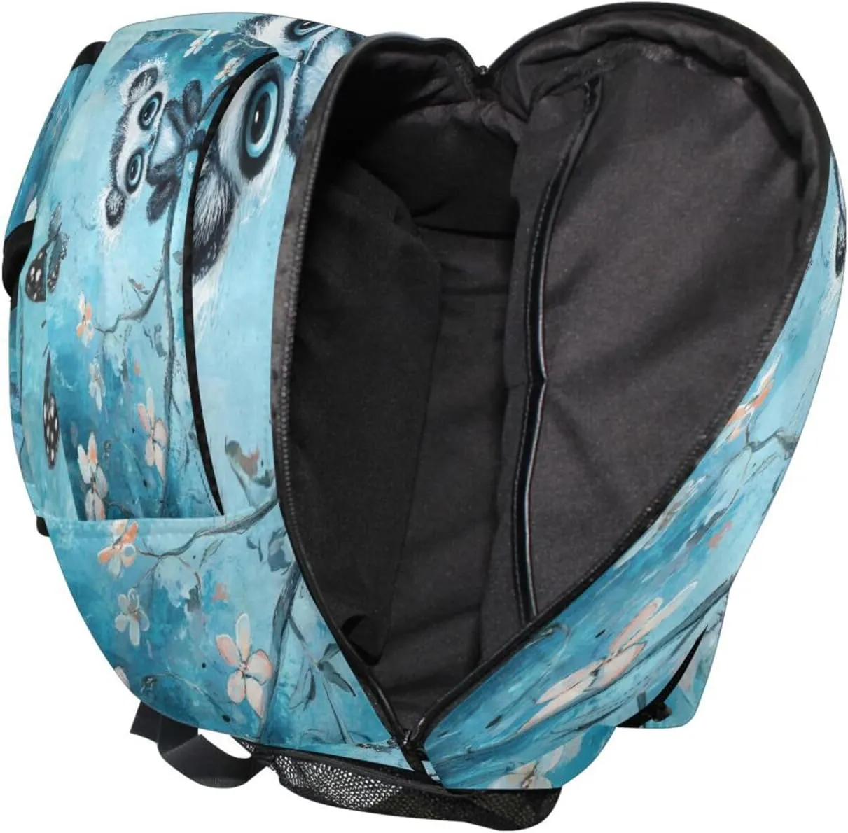 Cute Backpack for Women Men Waterproof Business Work Bag with Chest Strap for Business Work College Travel Trip Cute Lemur Turquoise