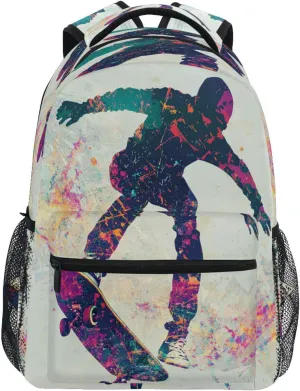 Cute Backpack for Women Men Waterproof Sports Backpack with Chest Strap for Travel Trip Skateboard
