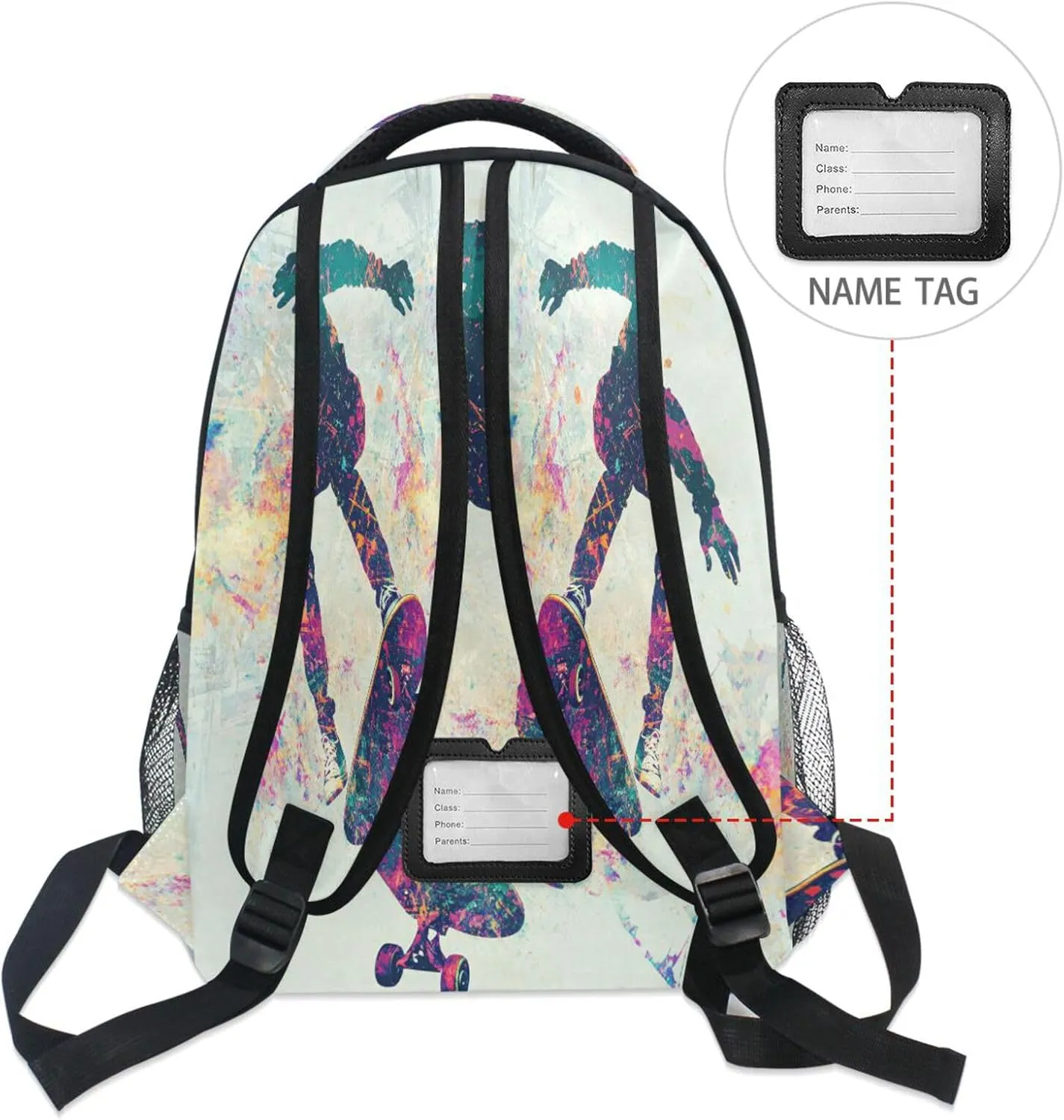 Cute Backpack for Women Men Waterproof Sports Backpack with Chest Strap for Travel Trip Skateboard
