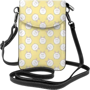 Cute Rabbit Crossbody Bag for Women PU Leather Small Travel Cell Phone Pouch Lightweight Mini Phone Purse Wallet Cross Body Shoulder Bags with Card Slots and Shoulder Strap
