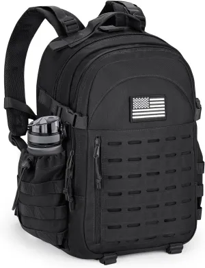 CVLIFE Tactical Backpack Military Molle Backpack for Men Women, Army Daypack with Laptop Compartment, 40L Assault Pack Rucksack Bug Out Bag for Outdoors Hiking Travel Camping, Black