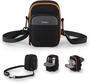 Cwatcun Digital Compact Camera Sling Bag，Portable Protective Small Crossbody Camera Bag Lightweight Photography Camera waist bag for Canon Nikon Sony Fuji Digital Camera(Black)