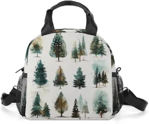 Cyan And Dark Brown Lunch Bag for Women Men Insulated Lunch Box Leakproof Lunch Tote Bag for Picnic Work Beach