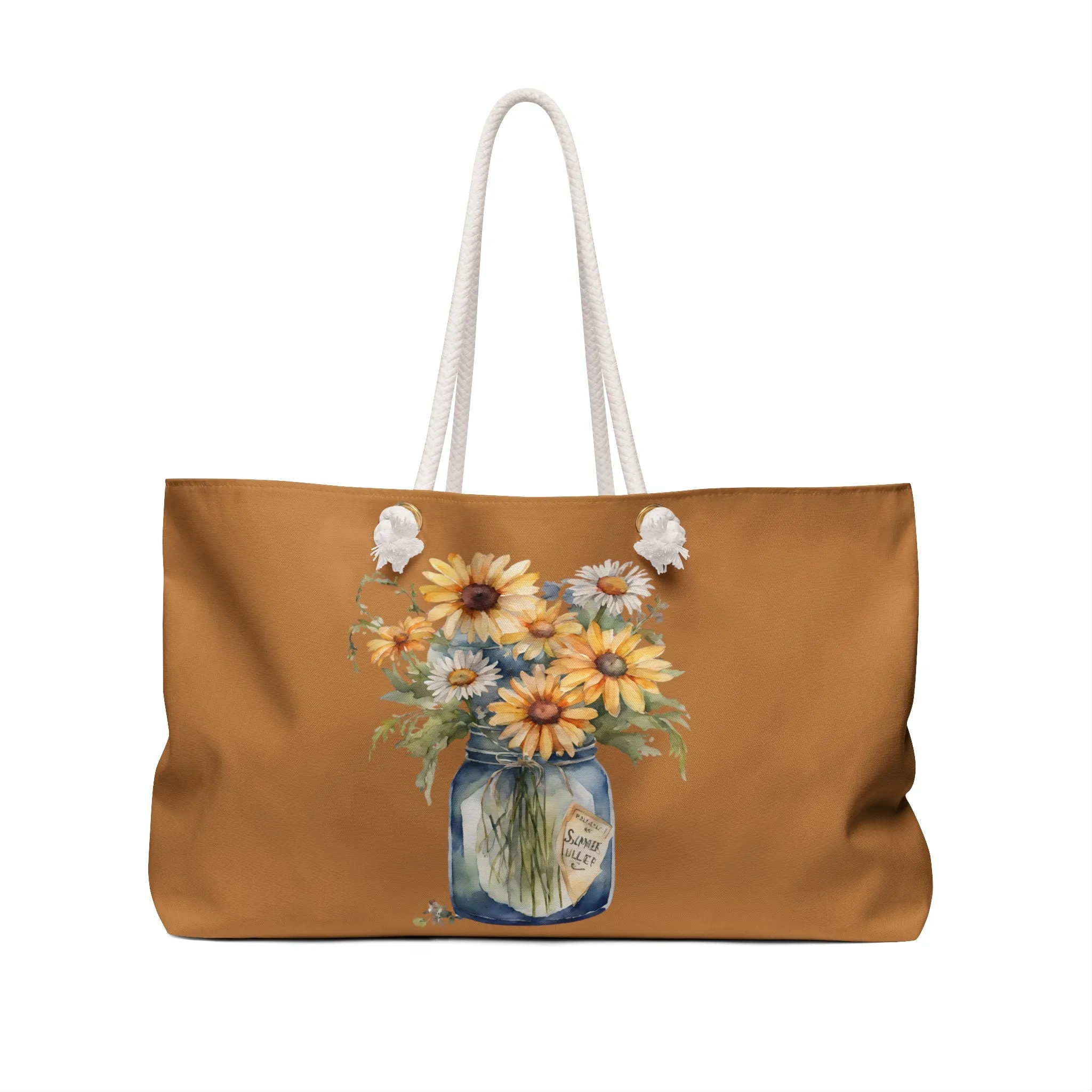 Daisey Boho Weekender Bag, April Birth Flower, Daisey Flower