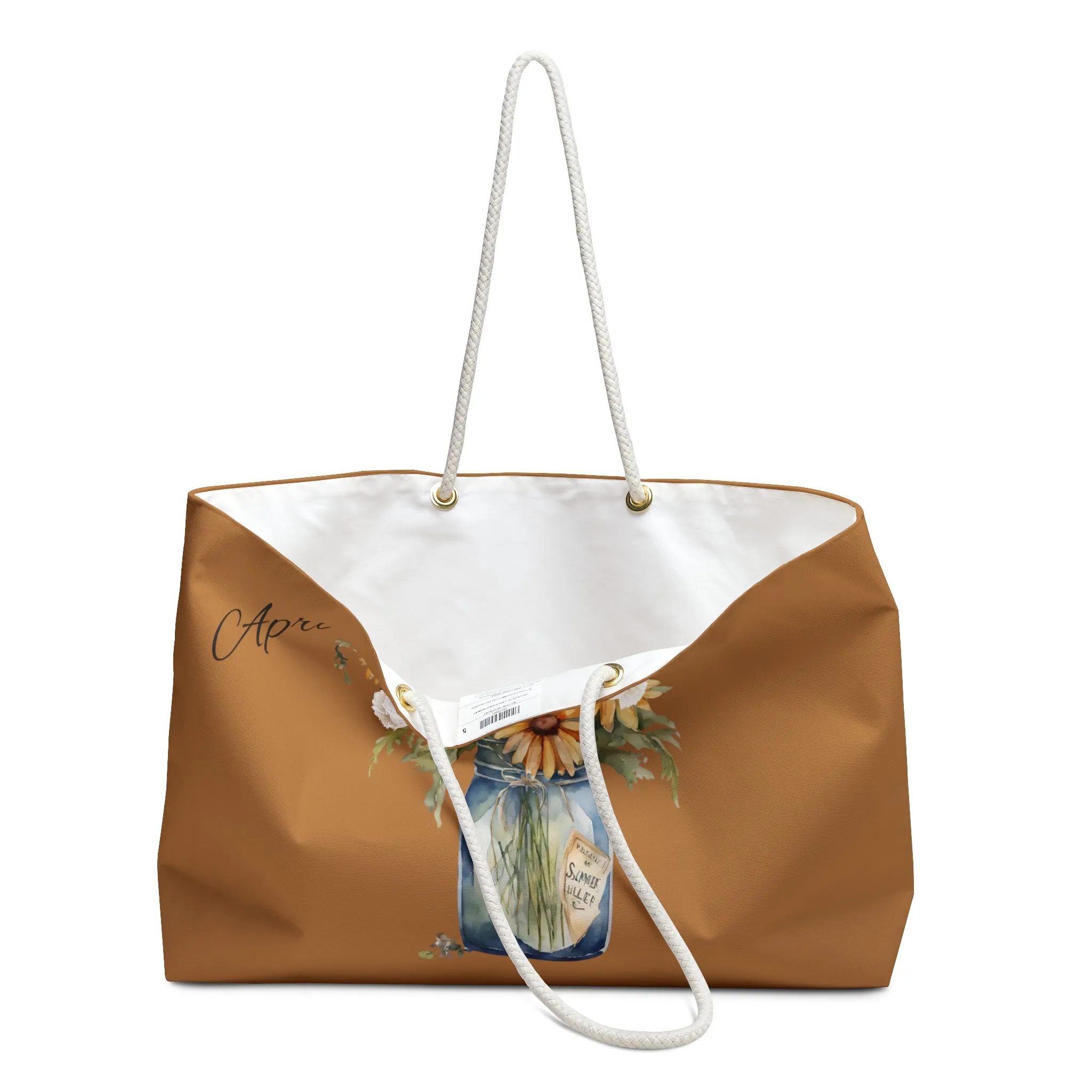Daisey Boho Weekender Bag, April Birth Flower, Daisey Flower