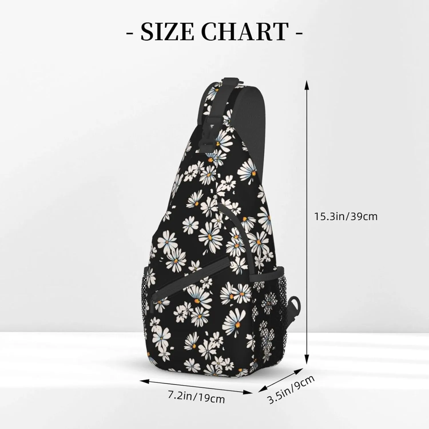 Daisy Flower Sling Backpack Chest Bag Crossbody Shoulder Bag Gym Cycling Travel Hiking Daypack For Men Women