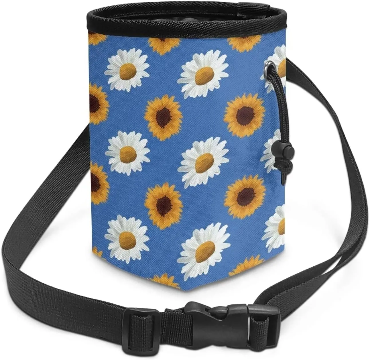 Daisy Sunflower Puppy Training Pouch Treat Pouches for Pet Training, Dog Walking Bag Pet Feed Snack Reward Pouch Multiwear Treat Tote with Waist Belt Shoulder Strap