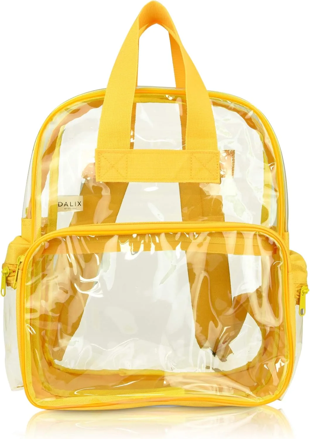 DALIX Clear Backpack Bags Smooth Plastic Gold