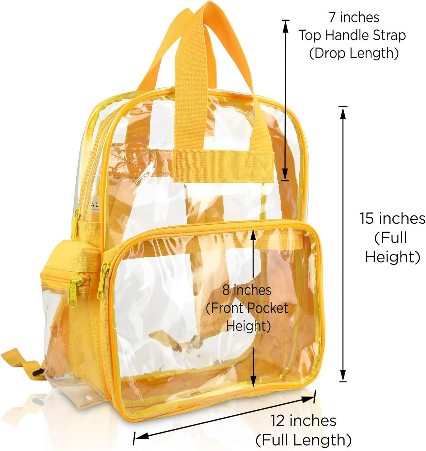 DALIX Clear Backpack Bags Smooth Plastic Gold