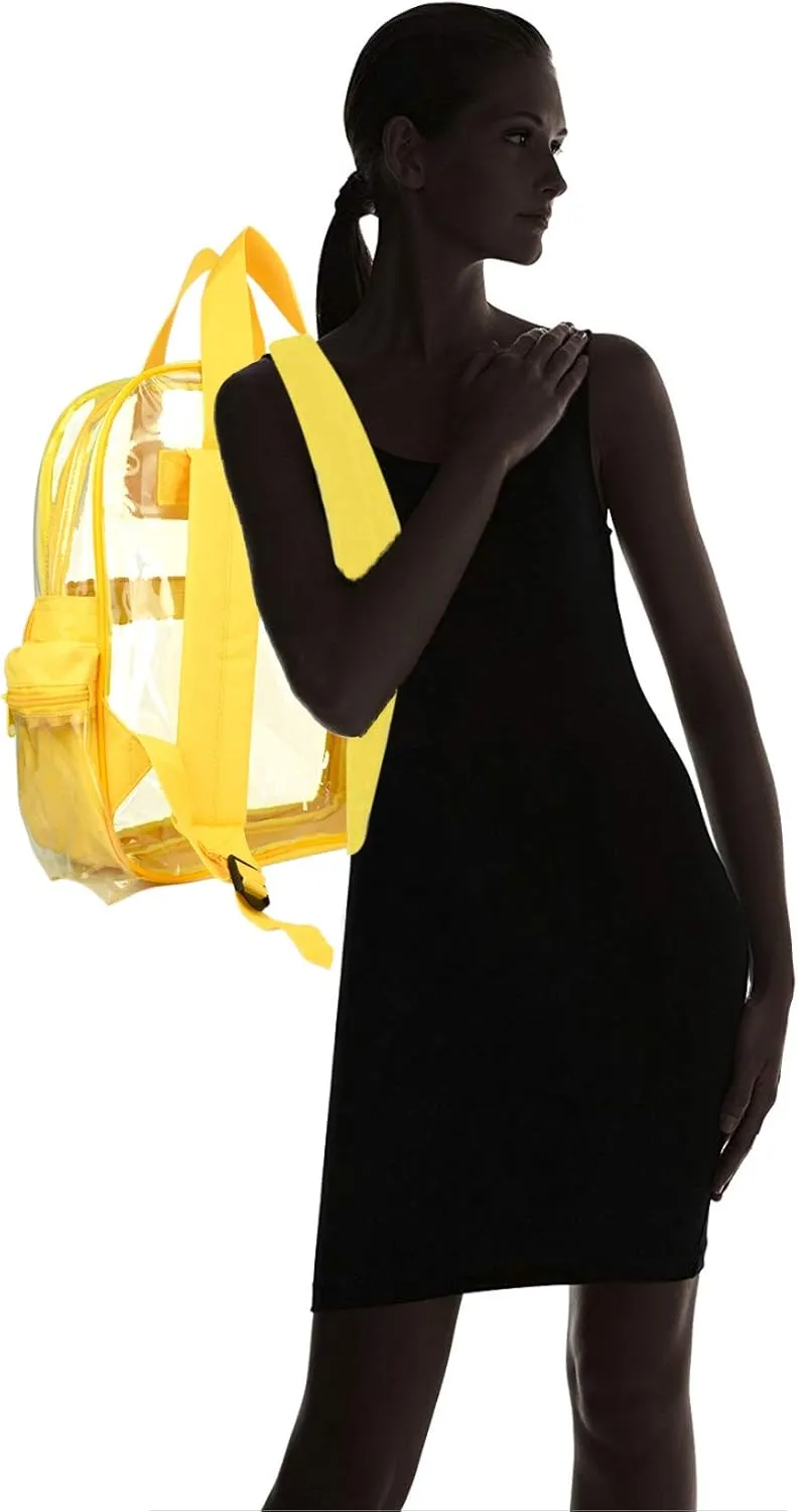 DALIX Clear Backpack Bags Smooth Plastic Gold