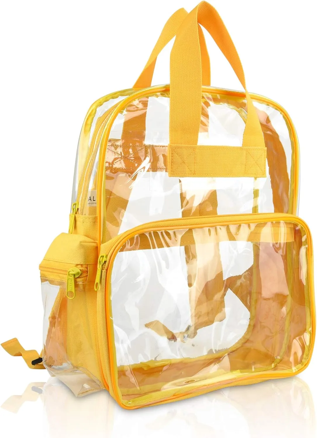 DALIX Clear Backpack Bags Smooth Plastic Gold