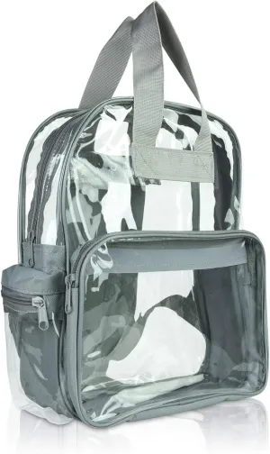 DALIX Clear Backpack Bags Smooth Plastic Light Gray Transparent See Through