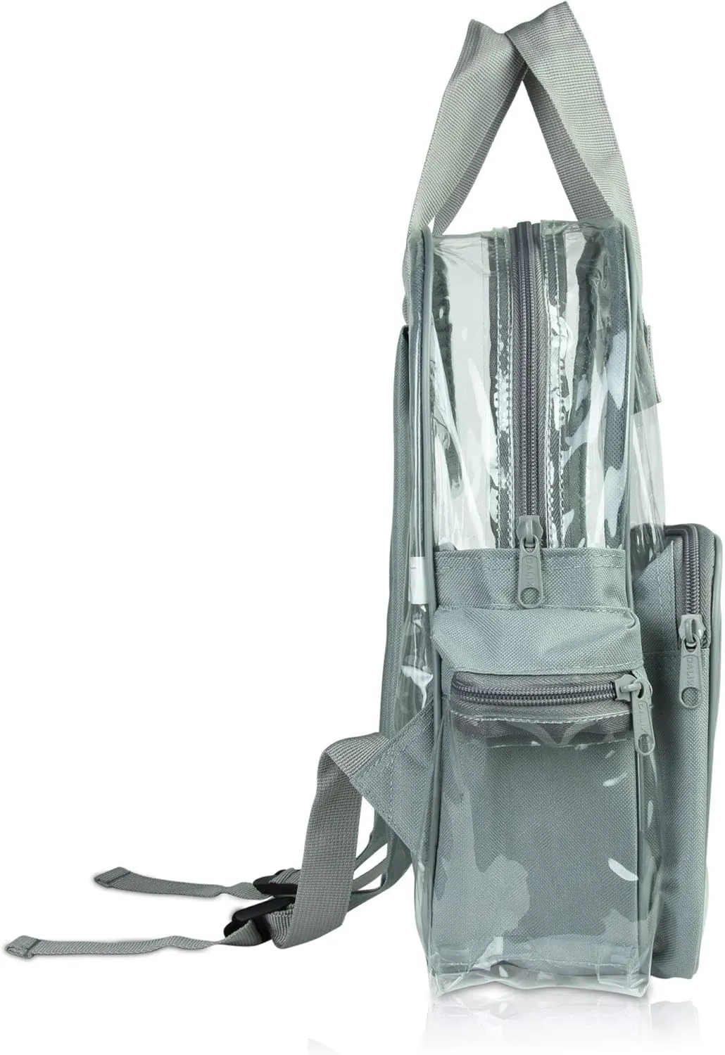 DALIX Clear Backpack Bags Smooth Plastic Light Gray Transparent See Through