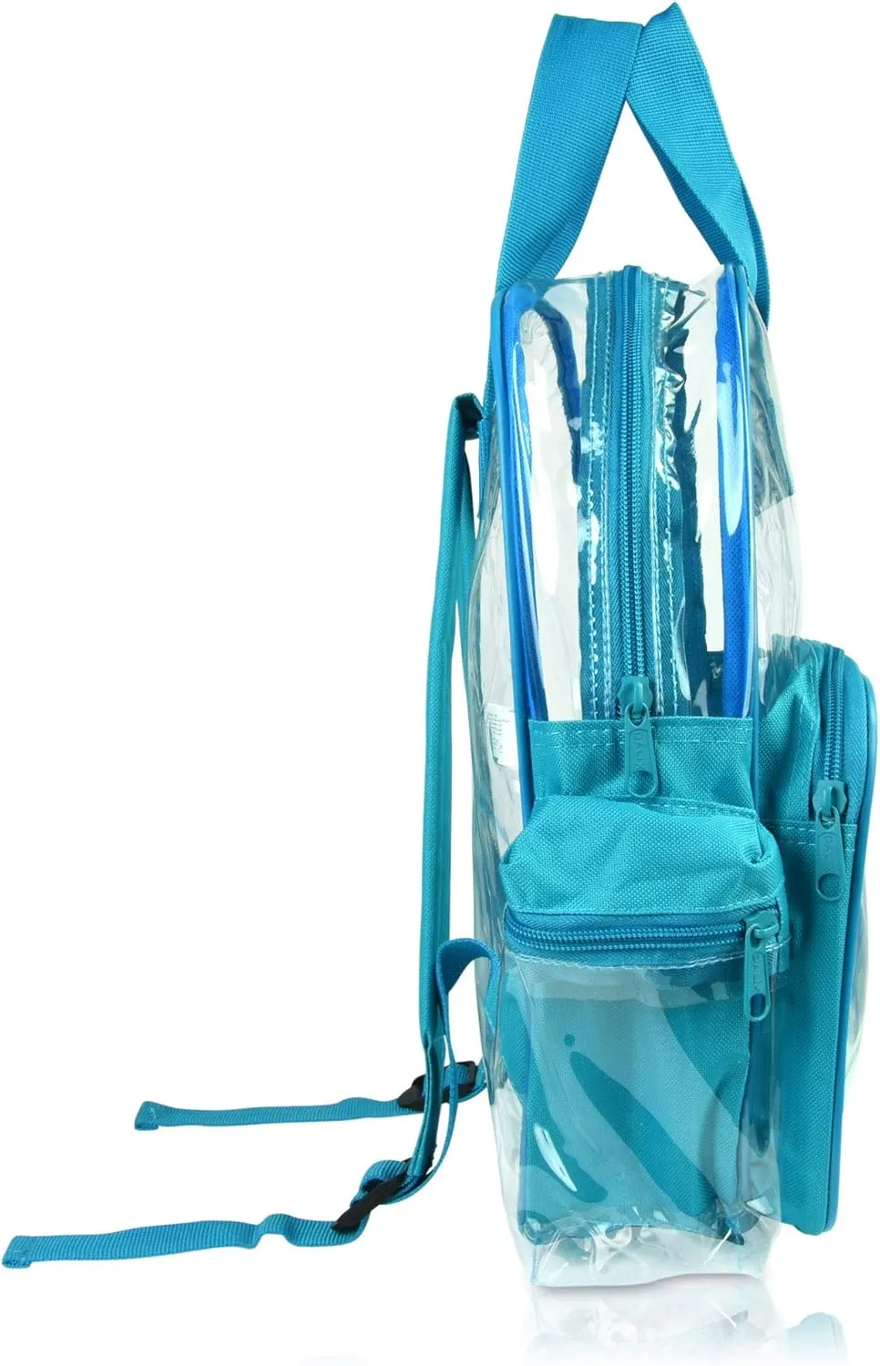 DALIX Clear Backpack Bags Smooth Plastic Transparent See Through in Teal